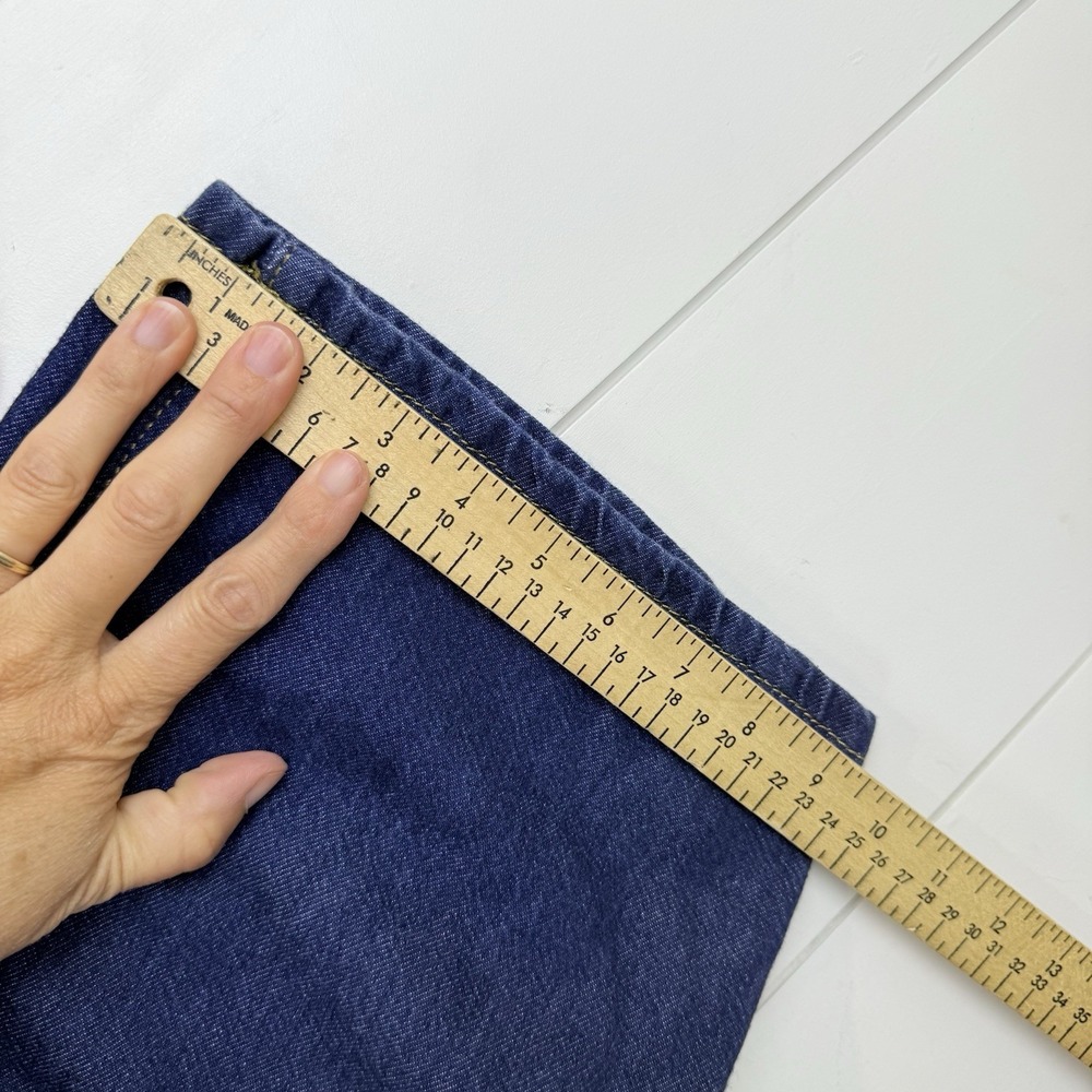 Pilcro Wide-Leg Flare Jeans in Dark Blue Denim - Picture 13 of 16